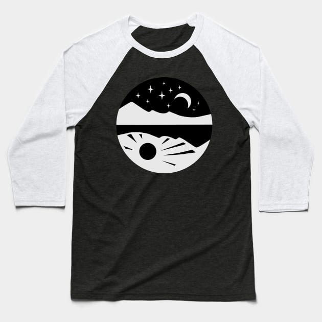 sun and moon Baseball T-Shirt by Skatefish